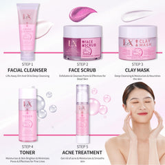 LXSKN Daily Acne Essentials Kit acne serum; helps smooth texture and reduce shine.