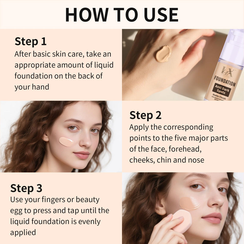 LXSKN shade 403 deep swatch for rich complexion and even-toned look.
