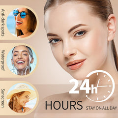 LXSKN travel-size compact emphasizing easy on-the-go touch-ups.