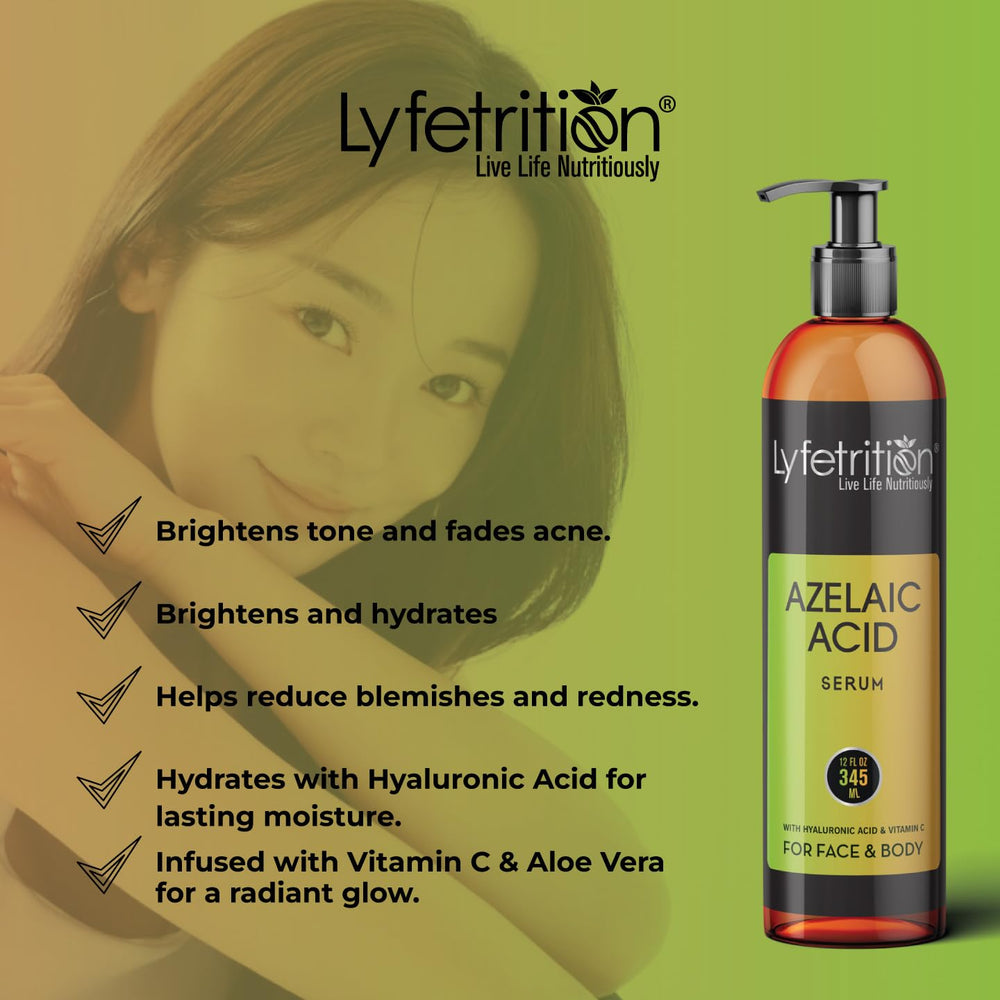 Lyfetrition azelaic serum application on skin shows quick absorption