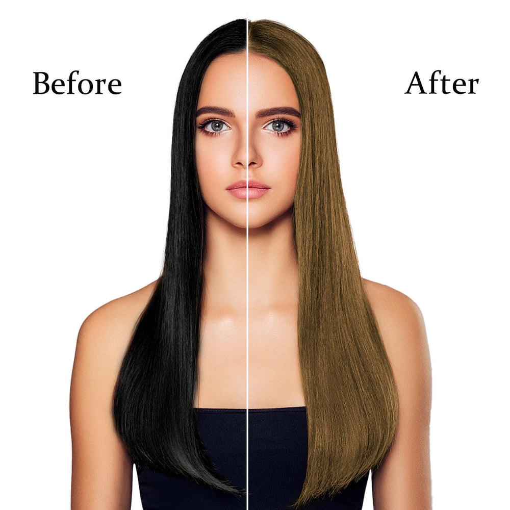 Lymznus Instant Light Brown Hair Dye Shampoo in-use demonstrates easy at-home color application