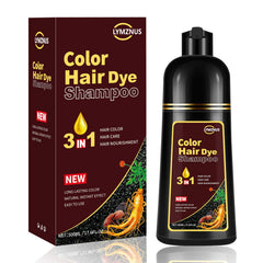 Lymznus Blonde Brown Hair Dye Shampoo application for quick at-home color.