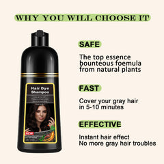 Lymznus dark brown hair shown after use with natural-looking shade and shine.