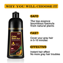 Lymznus Dark Chocolate Hair Dye Shampoo application with gloves