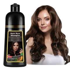 Lymznus instant dark brown hair dye shampoo packshot highlights 3-in-1 color, cleanse, and conditioner.