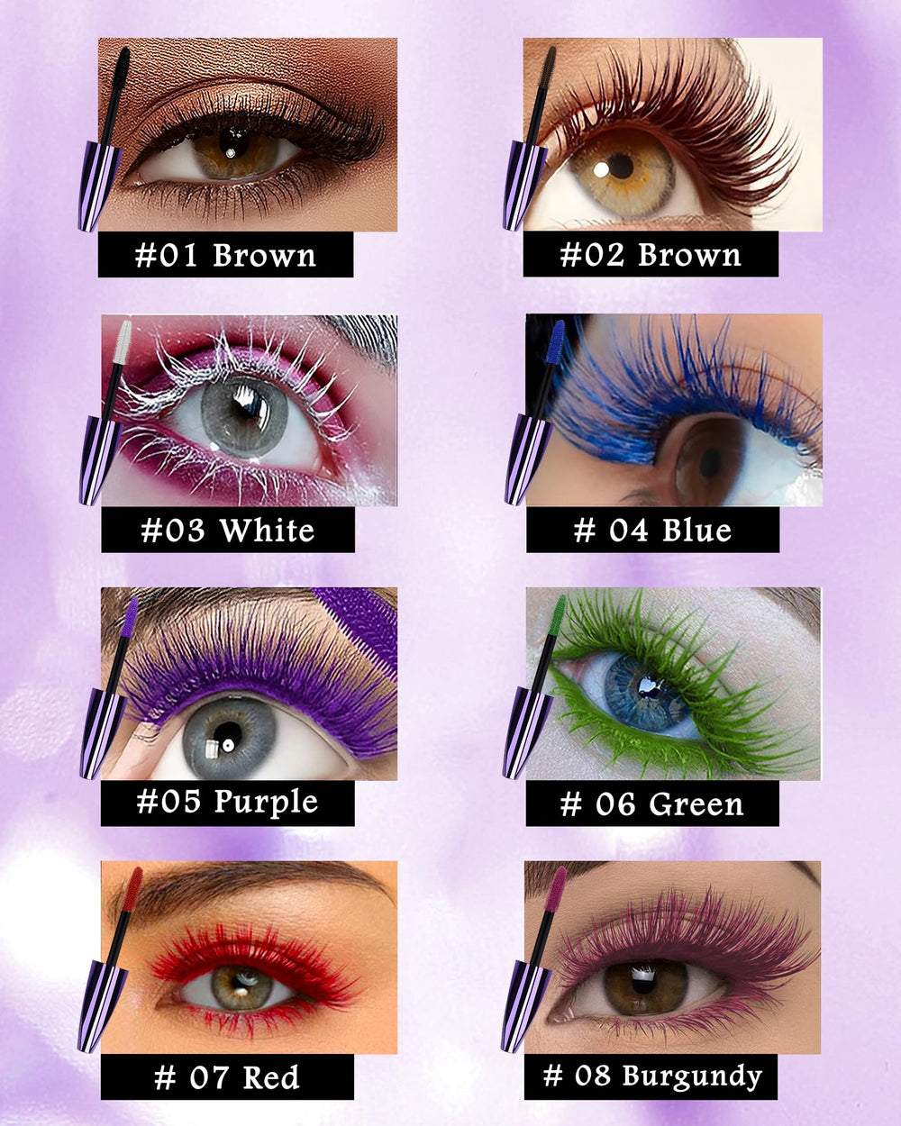LYSdefeu 5D Purple Mascara close-up for dramatic length