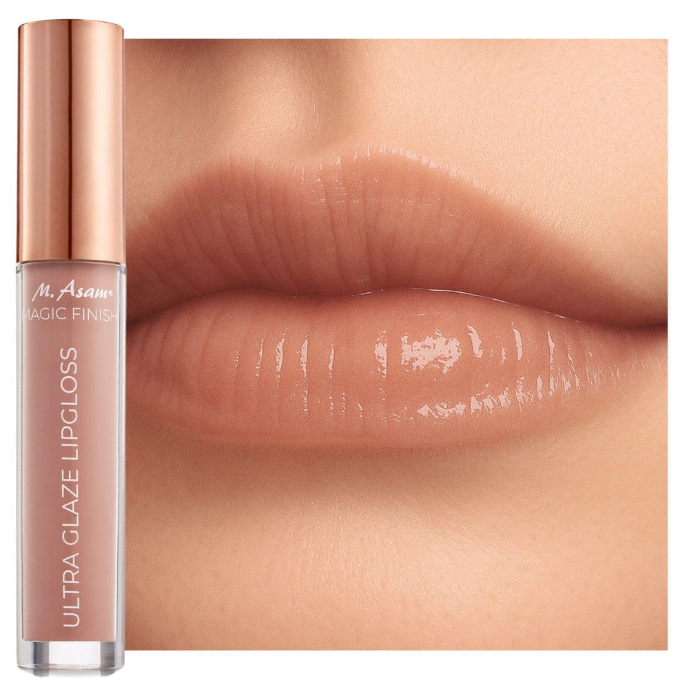 M. Asam Magic Finish Ultra Glaze lip gloss close-up showing silky shine and moisture