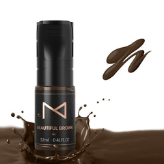 M Cosmetic liquid pigment bottle for eyebrow powder color, professional long-lasting results.