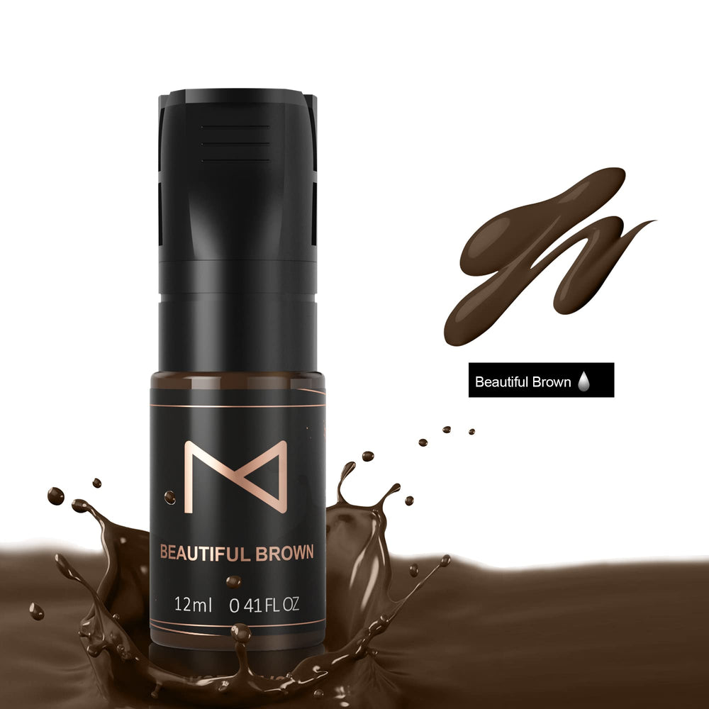 M Cosmetic liquid pigment swatch for nano brow shading, precise color control.