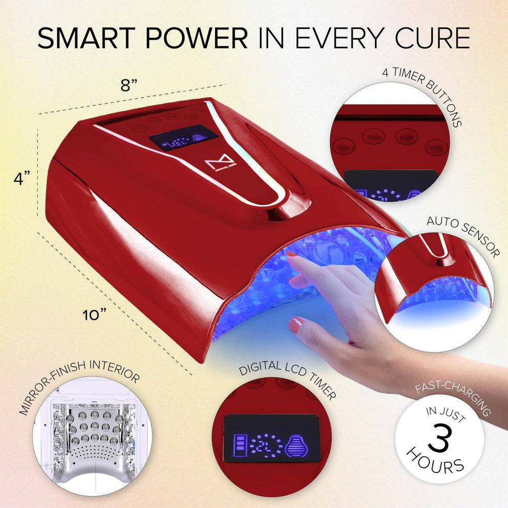 Auto-sensor activation on M Crystal Cure lamp for hands-free curing.