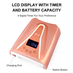 M Crystal Cure 128W UV Nail Lamp cordless design for easy storage.
