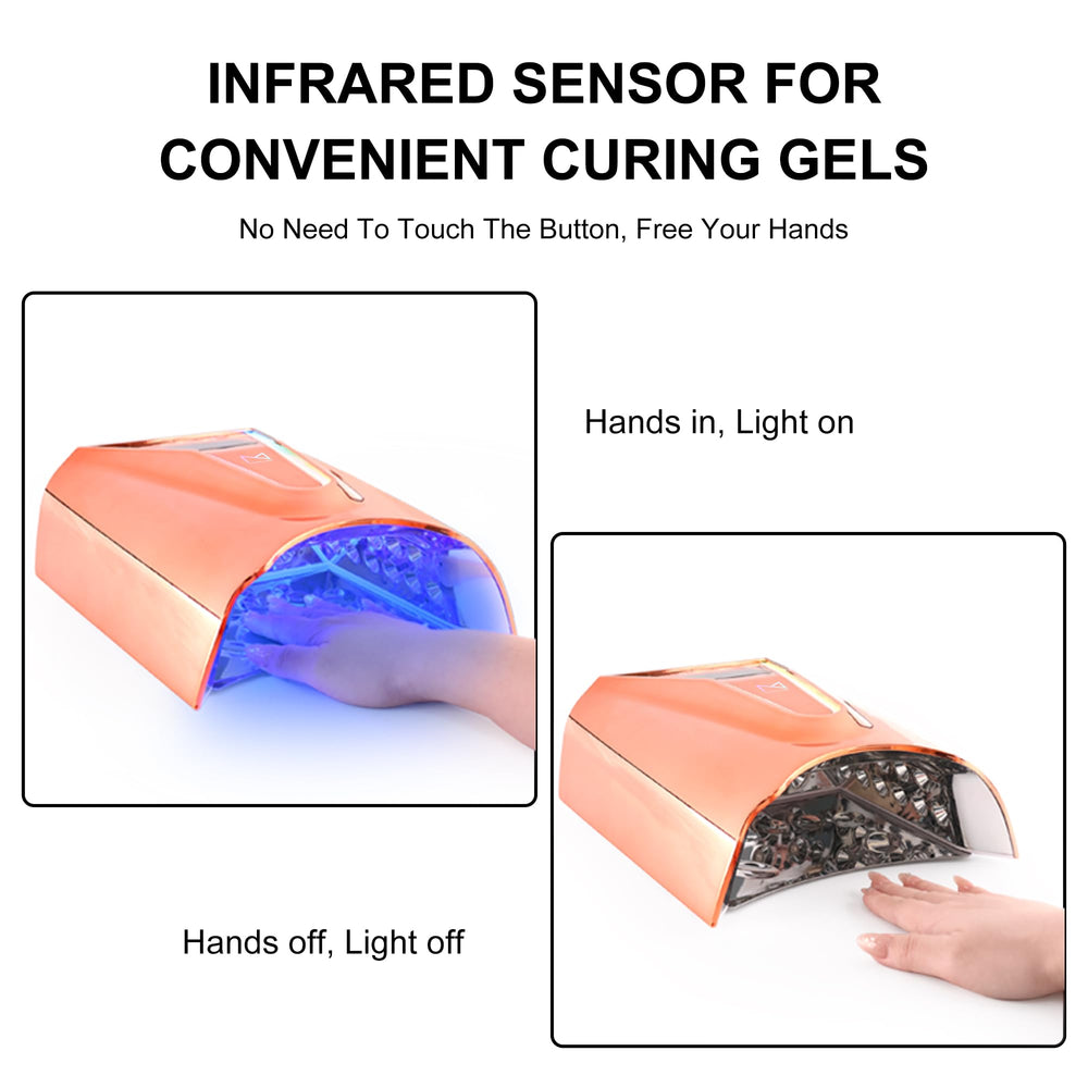 M Crystal Cure 128W UV Nail Lamp rechargeable battery provides long use.