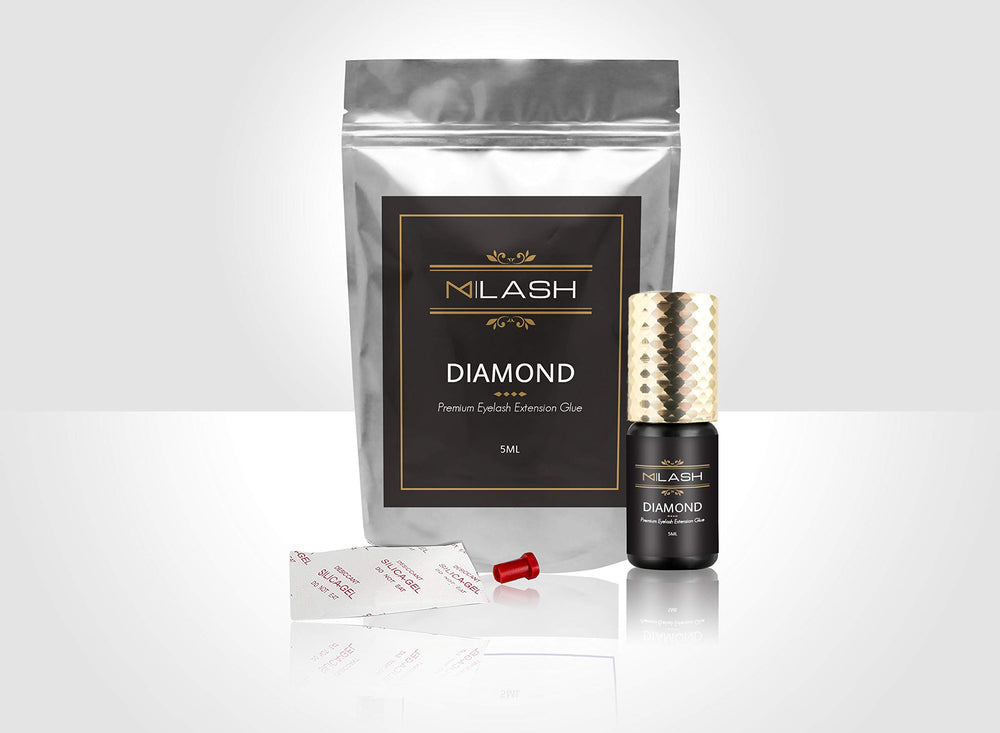 M LASH Diamond Premium Lash Glue bottle highlighting fast 1-2 second drying time.