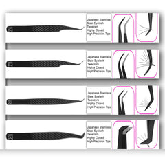 M LASH Tweezers part of a 4-piece set for complete lash workflow.