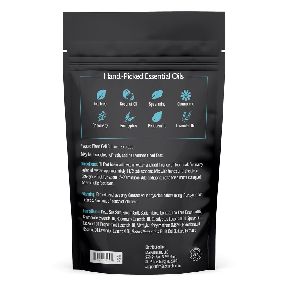 M3 Naturals Dead Sea Salt Foot Soak for extra hydration and smoother skin.