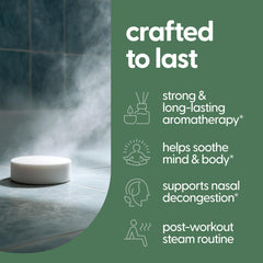 M3 Naturals eucalyptus steam in shower promotes refreshing atmosphere