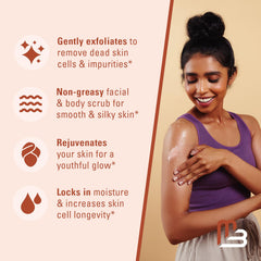 M3 Naturals Himalayan Salt Scrub body application promotes spa-like polish at home.