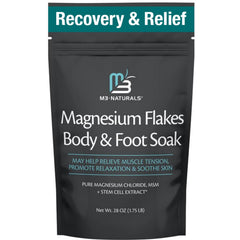 M3 Naturals Magnesium Soak bottle pour for a fragrance-free mineral bath