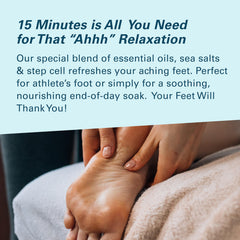 M3 Naturals Spa-Like Foot Soak with minerals and essential oils for daily care.