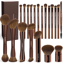 MAANGE 20-piece makeup brush set in gift box for versatile professional results.