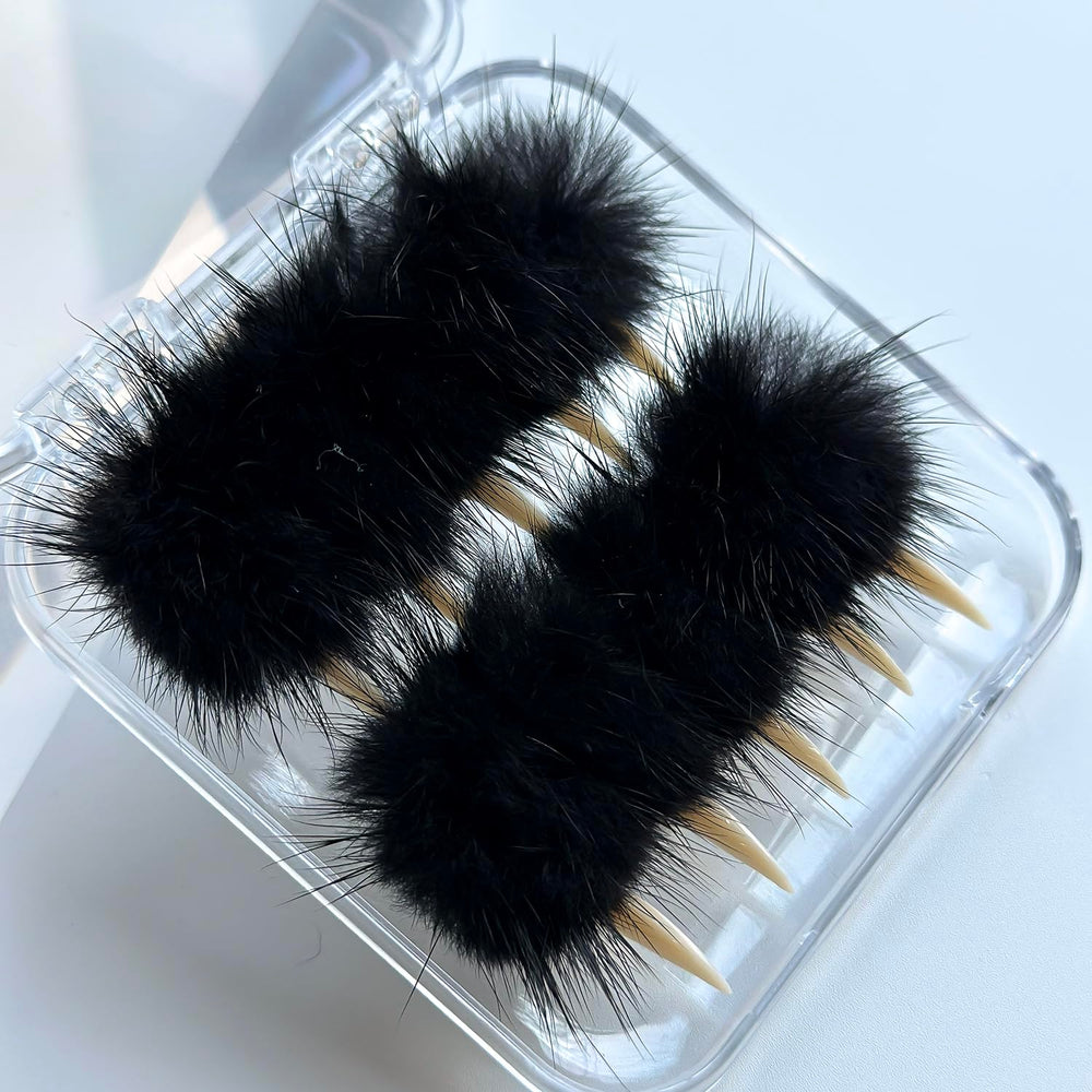 MABKJLF black fur gloss finish creates luxe texture
