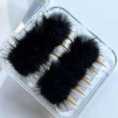 MABKJLF black fur gloss finish creates luxe texture