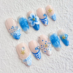 MABKJLF complete nail kit with file, jelly stickers, wooden stick, glue, and storage box