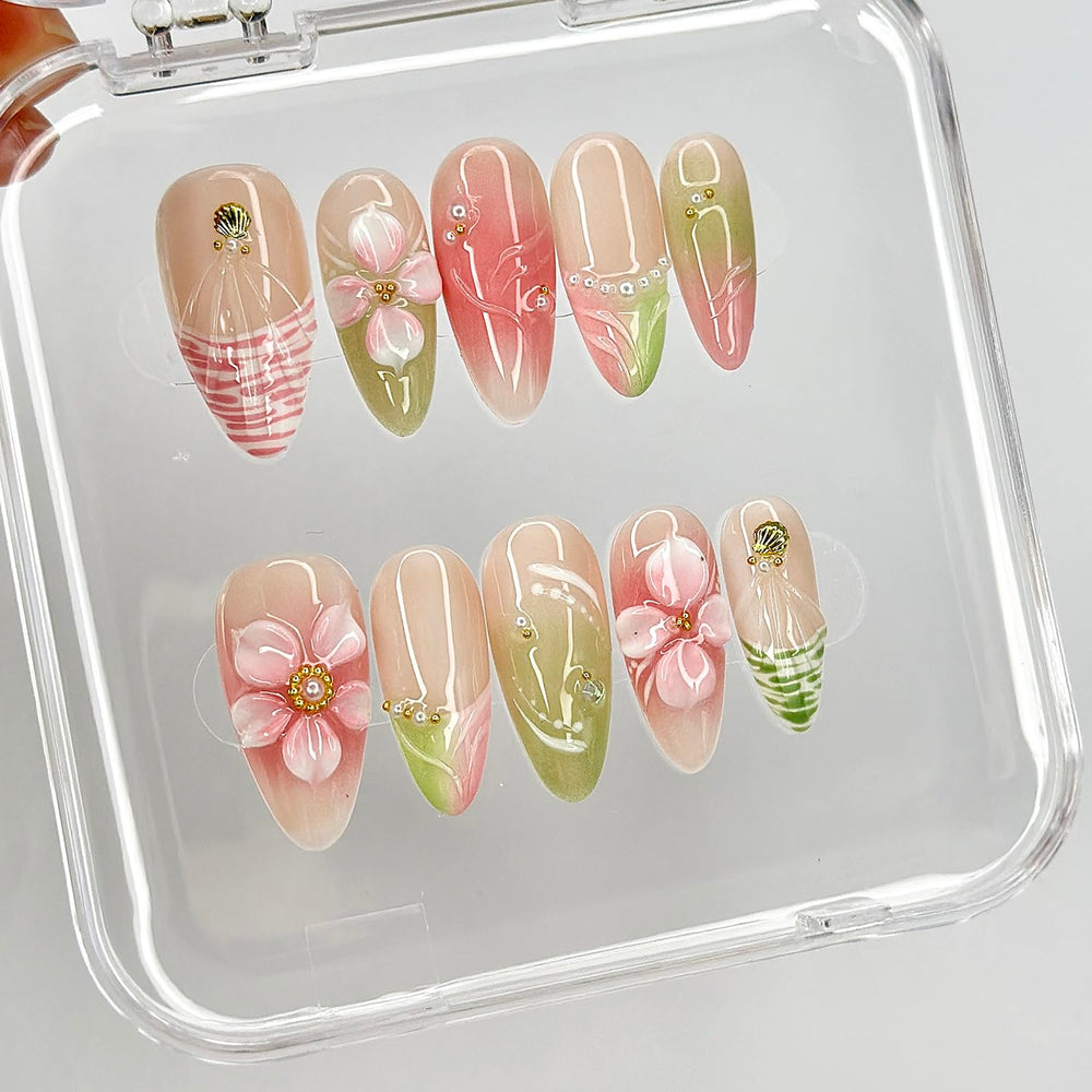MABKJLF complete nail kit with file glue and stickers for quick DIY nails