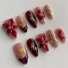 MABKJLF Luxury Press On Nails in medium almond shape for an at-home salon look