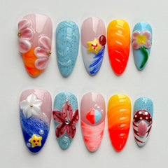 MABKJLF luxury press-on nails with medium almond design for a salon-like at-home look