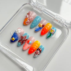 MABKJLF mushroom floral nail art for playful, versatile style