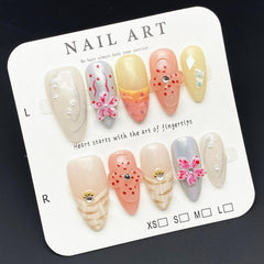 MABKJLF almond nails with glossy finish for a salon-like shine.