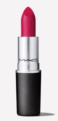 MAC Amplified Creme Lipstick 135 Lovers Only swatch with bold color and creamy glide.