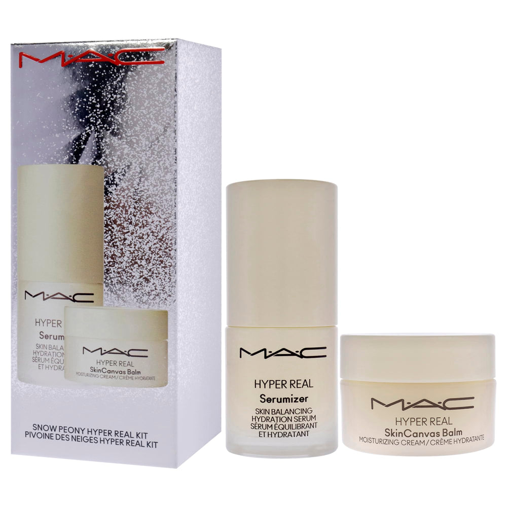 MAC Bizzare Blizzard Snow Peony Hyper Real Cream spread for smooth, hydrated complexion.