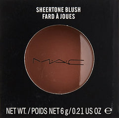 MAC Blushbaby swirled on cheek reveals sheer, buildable glow.