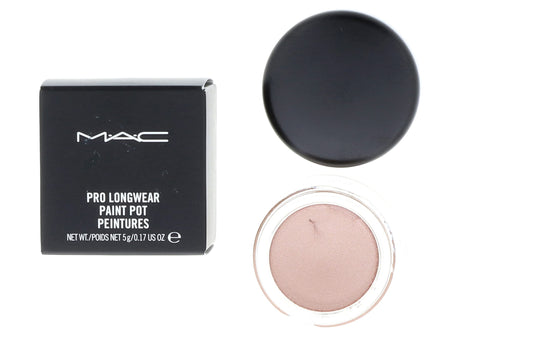 MAC Cham Pale Paint Pot cap close-up, travel-friendly packaging for on-the-go eye makeup