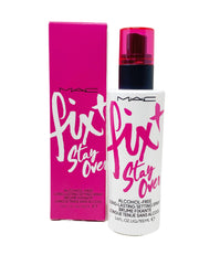 MAC Fix+ Stay Over setting spray bottle hydrates and locks makeup for all-day wear.