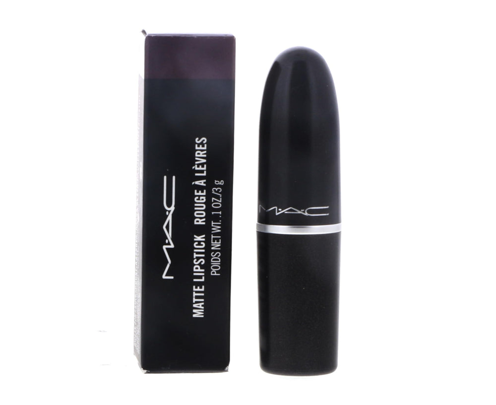 MAC Pro Lipstick Smoked Purple matte finish close-up shows velvety texture.