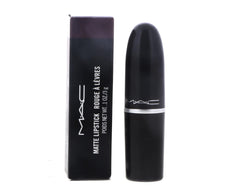 MAC Pro Lipstick Smoked Purple matte finish close-up shows velvety texture.