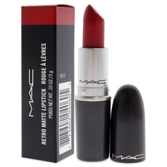 MAC Rub Ruby Woo long-wear test demonstrates durable lip definition