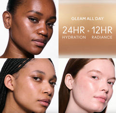 Close-up of MAC Lightstruck texture highlighting 24-hour hydration