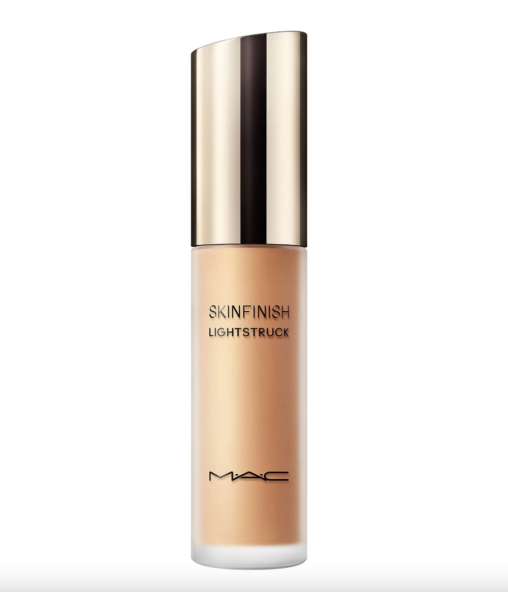 MAC Skinfinish Lightstruck Double Gleam glass finish on cheekbone for luminous glow