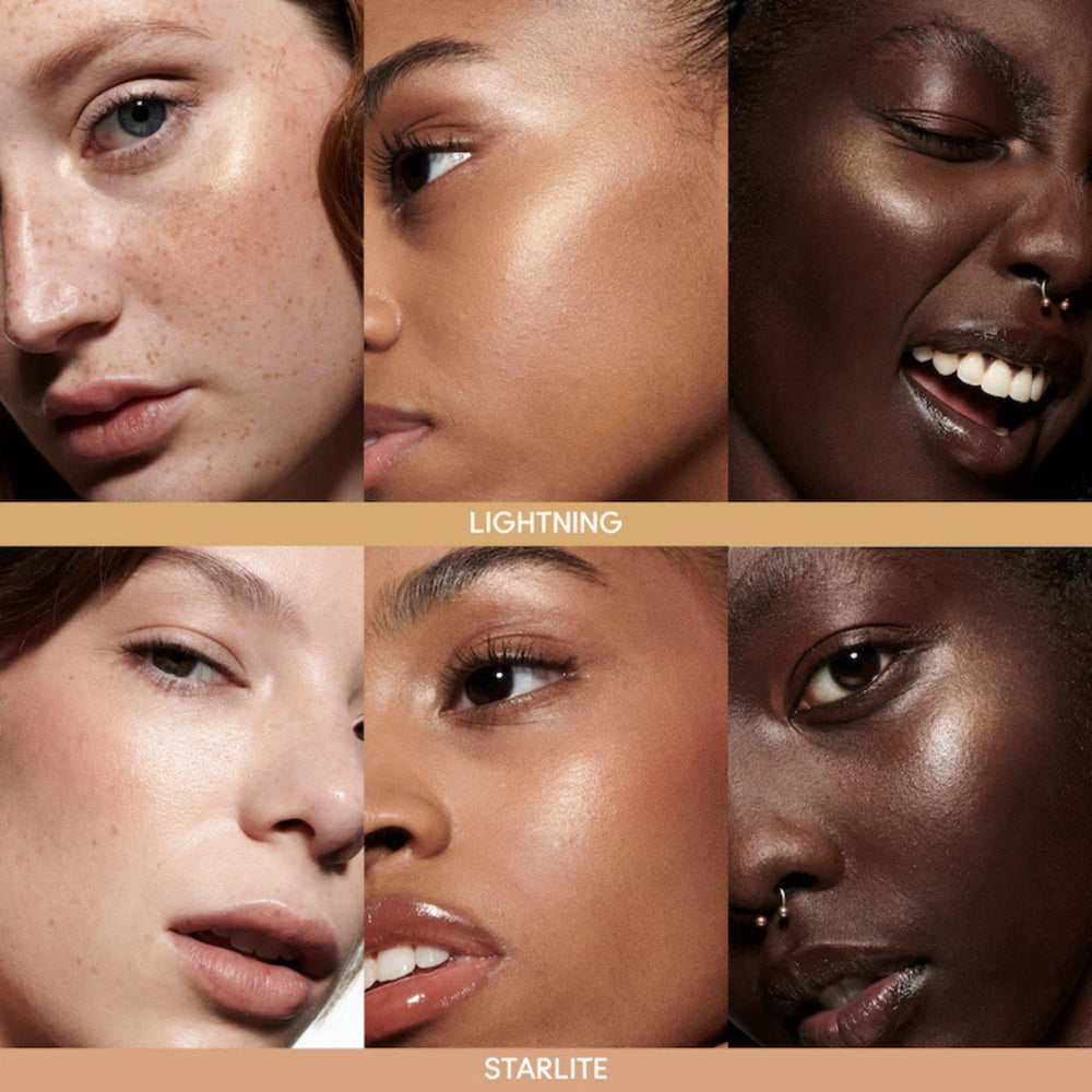 MAC Strobe Beam Starlite close-up highlights rose-gold shimmer and soft texture.