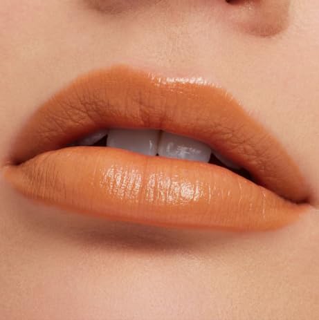 MAC Ximal Sleek Satin Lipstick 804 Call It Cozy application shows pigment-rich color with comfortable hydration.
