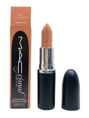 MAC Ximal Sleek Satin Lipstick 836 Fleshpot swatch on warm nude lips