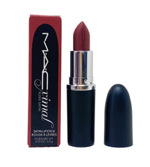 MAC Ximal Sleek Satin Lipstick Del Rio tube showcases cool-rose color for everyday lips.