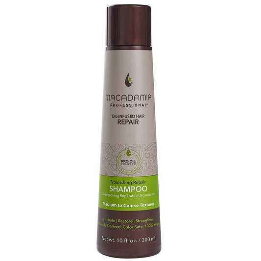Macadamia Professional Nourishing Shampoo bottle front for moisturized, healthy hair.