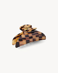 MACHETE MIDI Heirloom Blonde Checker worn to demonstrate easy, comfortable all-day hold.