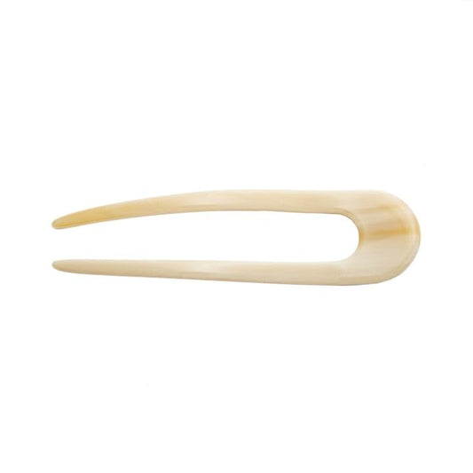 MACHETE Italian acetate hair pin in alabaster offers a secure hold for versatile hairstyles.