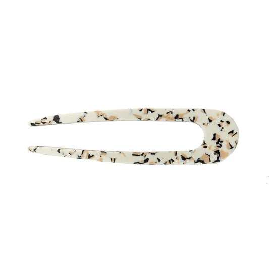 MACHETE Italian Acetate hair pin with Terrazzo finish for a polished, secure hold.